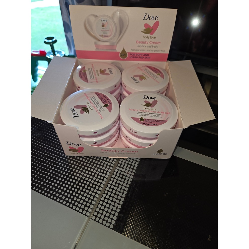 Dove Body Love Beauty Cream for Face and Body 2.53 fl oz 75ml Lot of 12 Jars